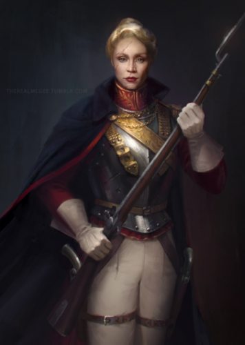 Captain Phasma in a regency dress