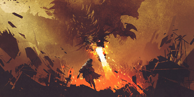 Dragon flying and setting things on fire